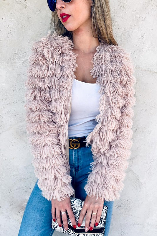 Amoli Faux Fur Fringe Jacket