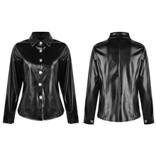 Load image into Gallery viewer, Solid Faux Leather  Blouse
