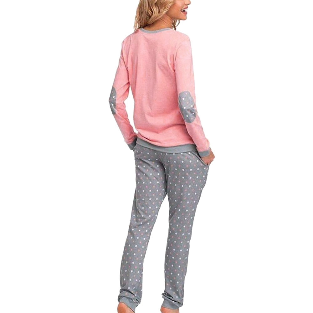 Dot  Sweatshirt Pajamas Set