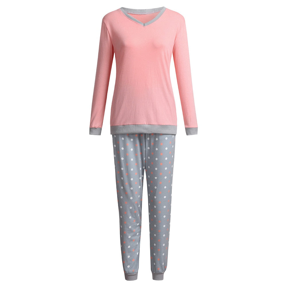 Dot  Sweatshirt Pajamas Set