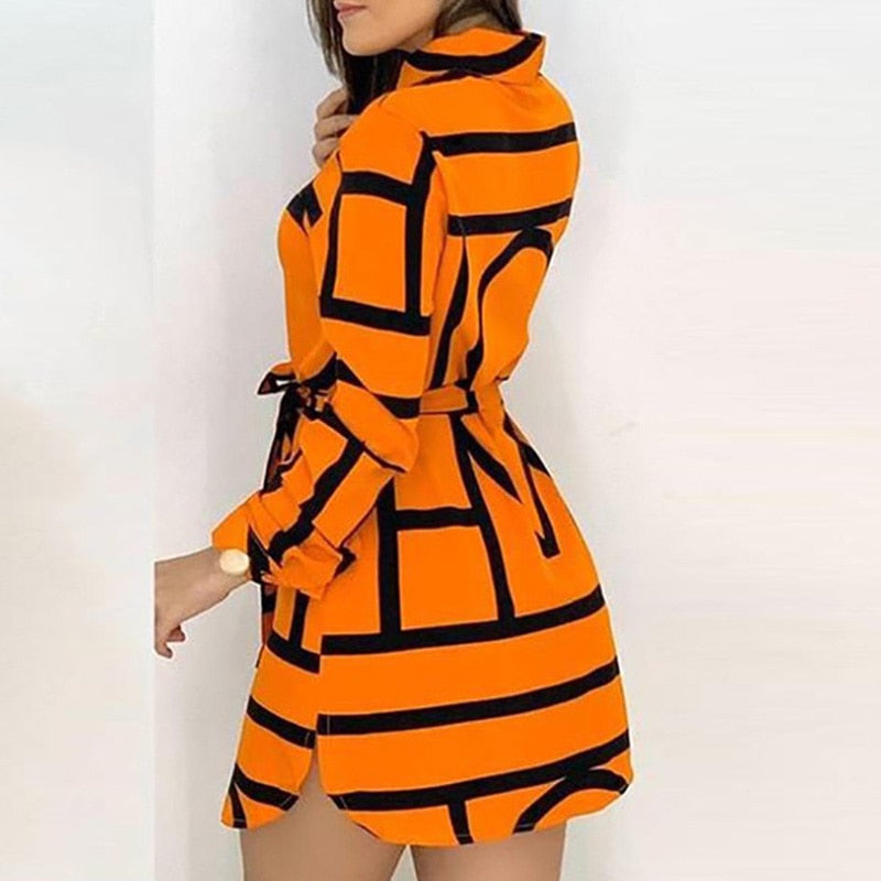 Sashes Orange Mini Dress