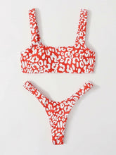 Load image into Gallery viewer, Orange Leopard Thong Bikini
