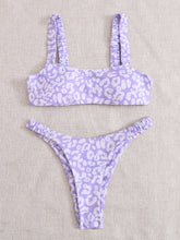 Load image into Gallery viewer, Orange Leopard Thong Bikini

