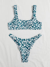 Load image into Gallery viewer, Orange Leopard Thong Bikini

